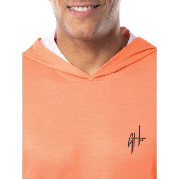 Guy Harvey Papaya Punch LS Performance Fishing Hoodie UPF Sun Shirt NEW~NWT - Picture 6 of 16